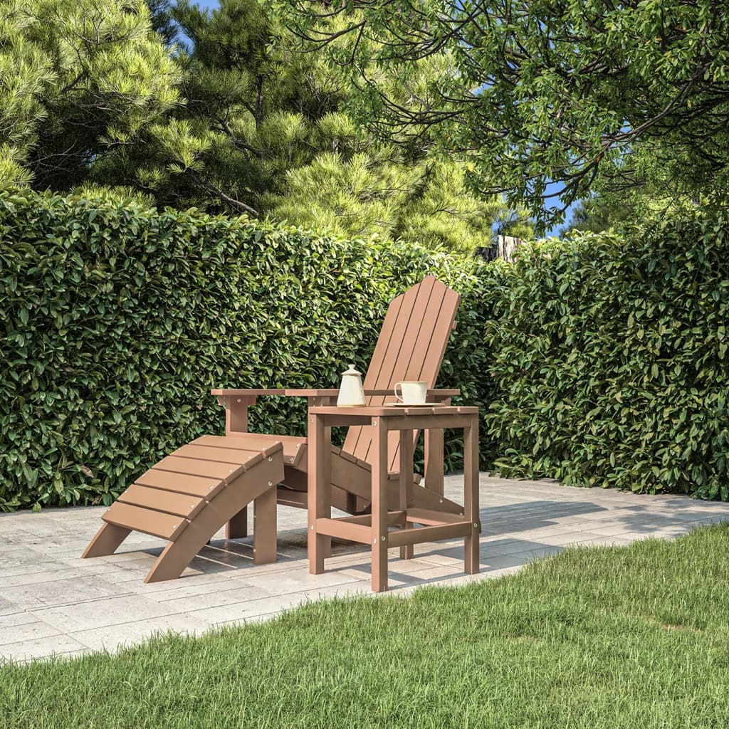 vidaXL Patio Adirondack Table Brown 15&quotx15&quotx18.1" HDPE