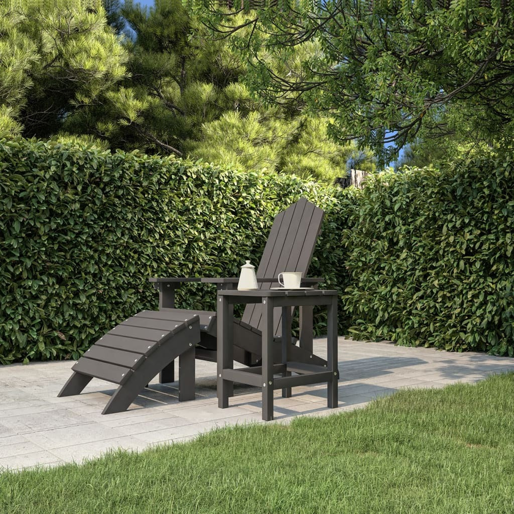 vidaXL Patio Adirondack Table Anthracite 15&quotx15&quotx18.1" HDPE