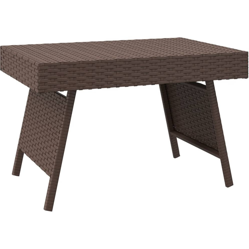 vidaXL Foldable Side Table Brown 23.6&quotx15.7&quotx15" Poly Rattan