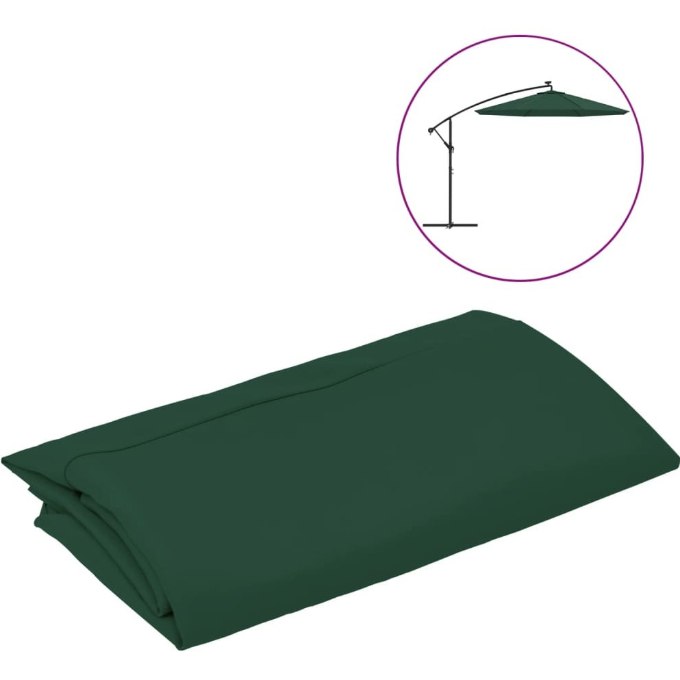 vidaXL Replacement Fabric for Cantilever Umbrella Green 118.1