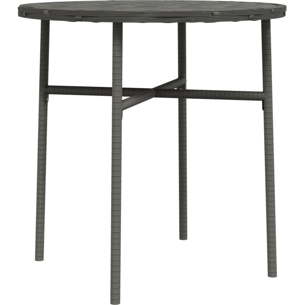 vidaXL Tea Table Gray 17.7" Poly Rattan