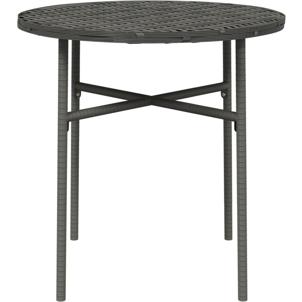 vidaXL Tea Table Gray 17.7" Poly Rattan