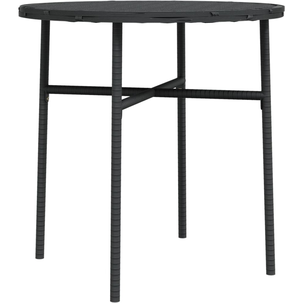 vidaXL Tea Table Black 17.7" Poly Rattan