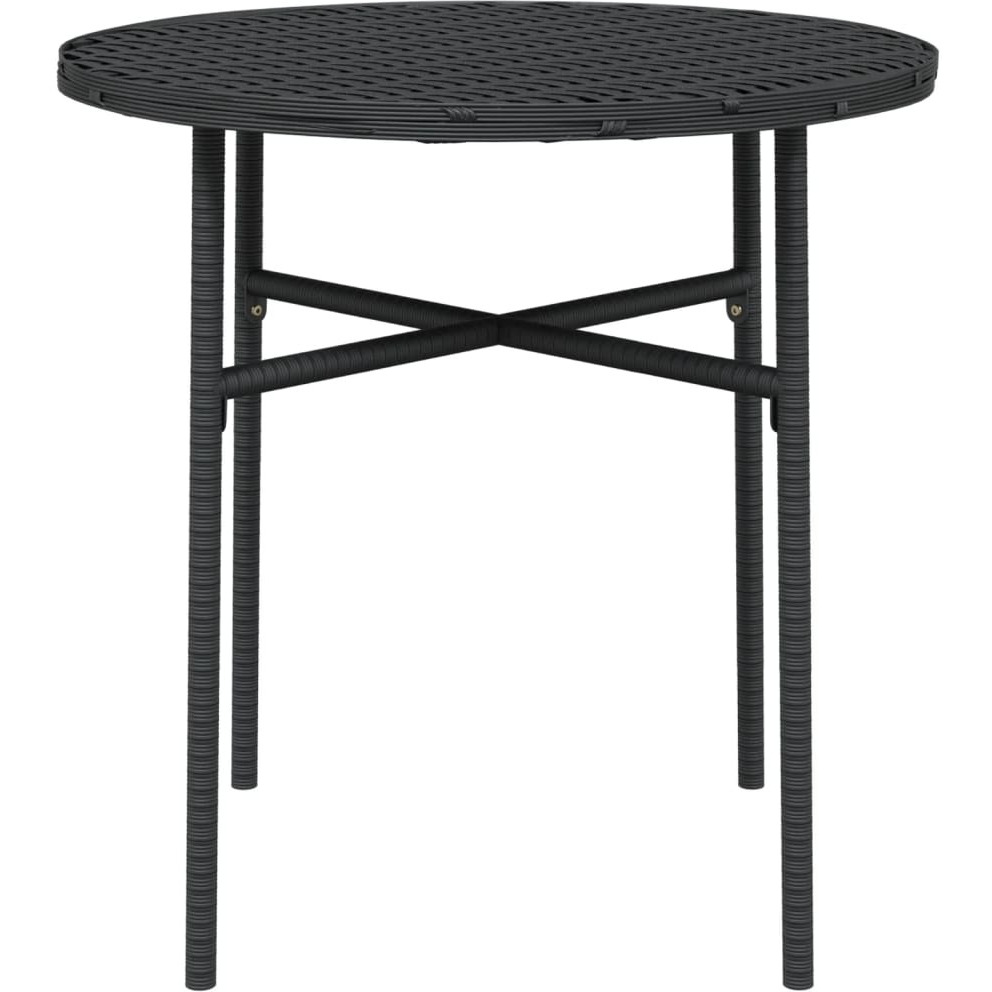 vidaXL Tea Table Black 17.7" Poly Rattan