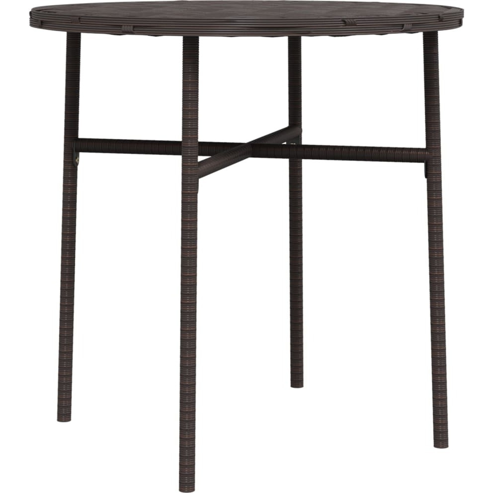 vidaXL Tea Table Brown 17.7" Poly Rattan
