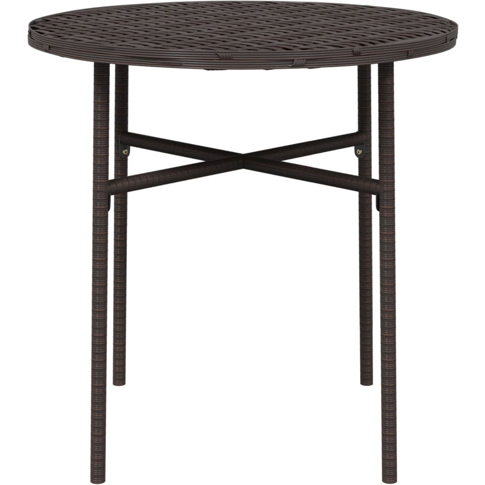 vidaXL Tea Table Brown 17.7" Poly Rattan