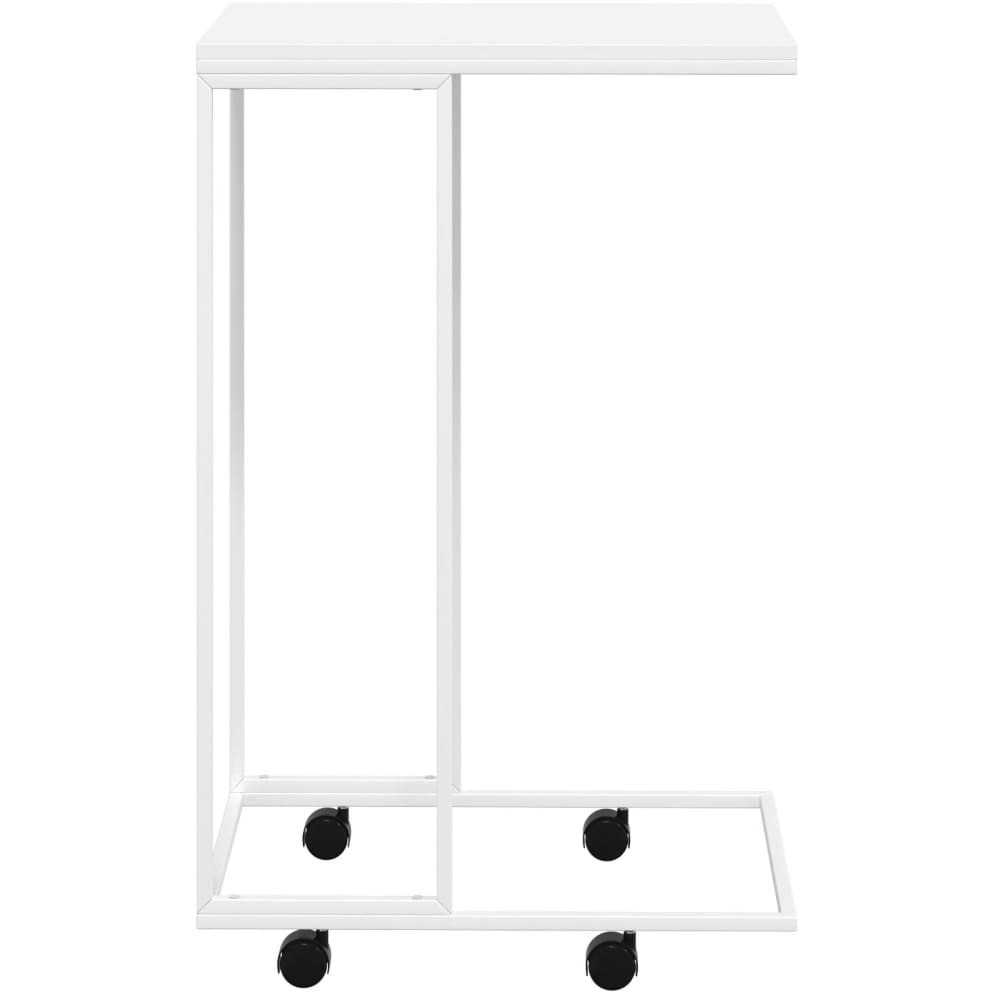 vidaXL Side Table with Wheels White 15.7&quotx11.8&quotx25" Engineered Wood