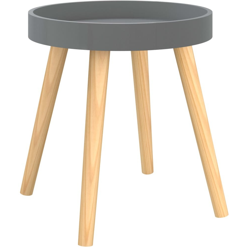 vidaXL Side Table Gray 15&quotx15&quotx15.7" Engineered Wood&Solid Wood Pine