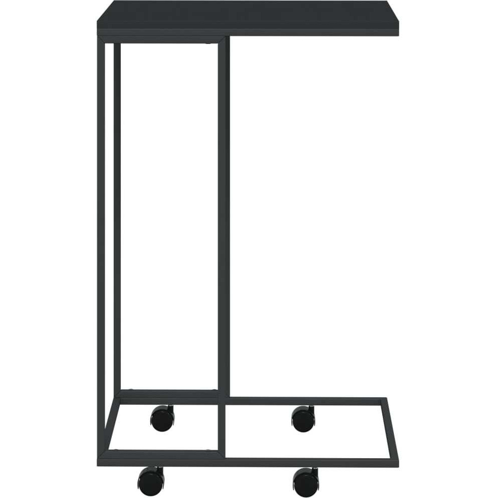 vidaXL Side Table with Wheels Black 15.7&quotx11.8&quotx25" Engineered Wood