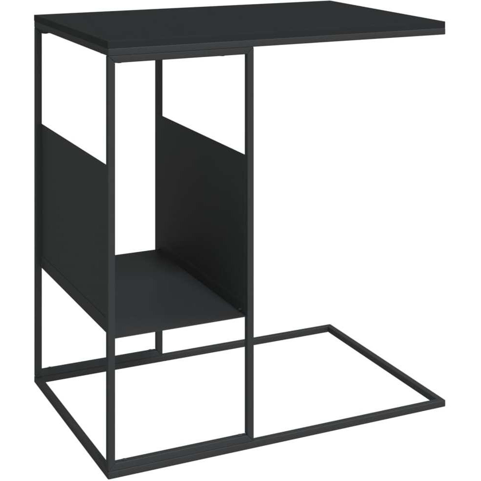 vidaXL Side Table Black 21.7&quotx14.2&quotx23.4" Engineered Wood