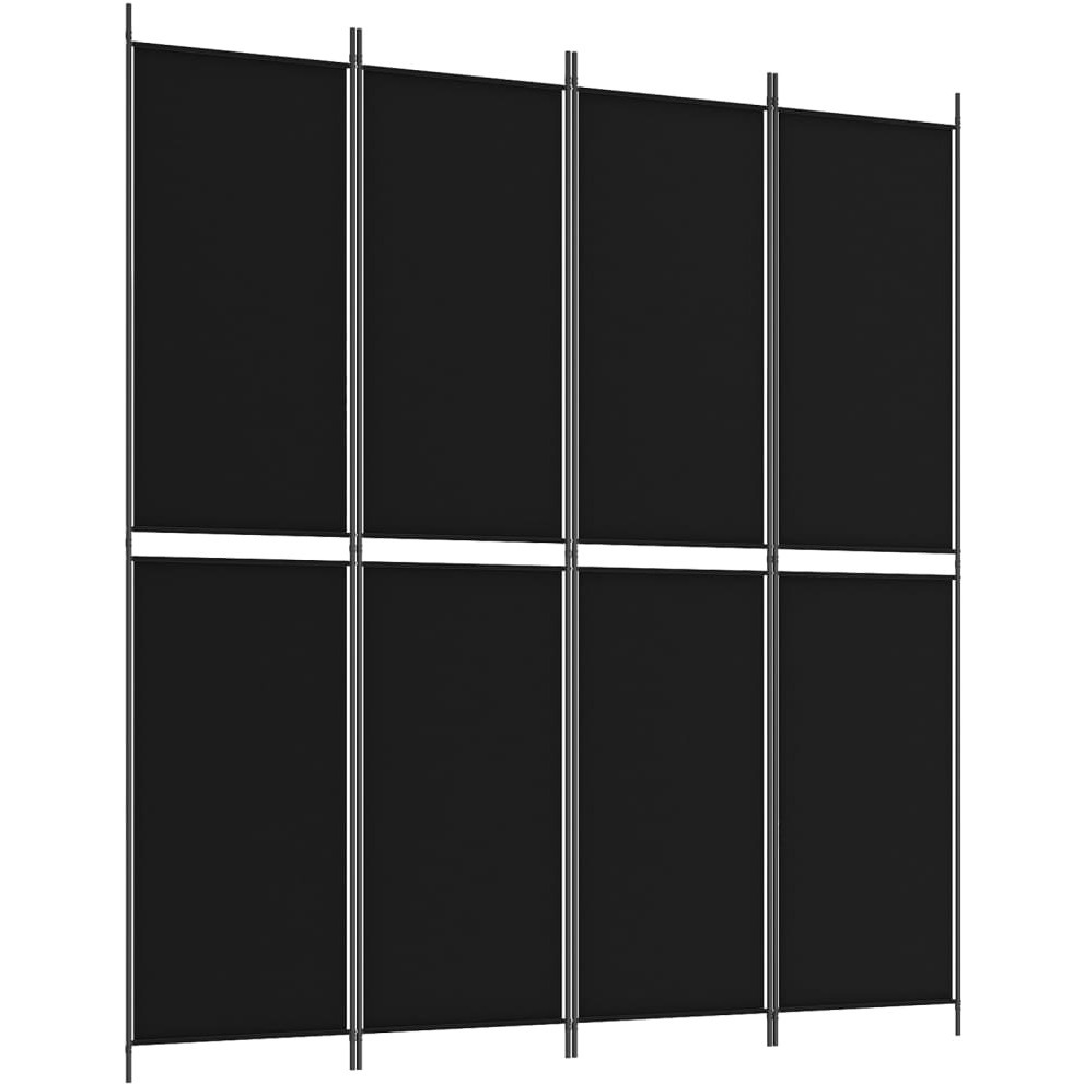 vidaXL 4-Panel Room Divider Black 78.7&quotx86.6" Fabric