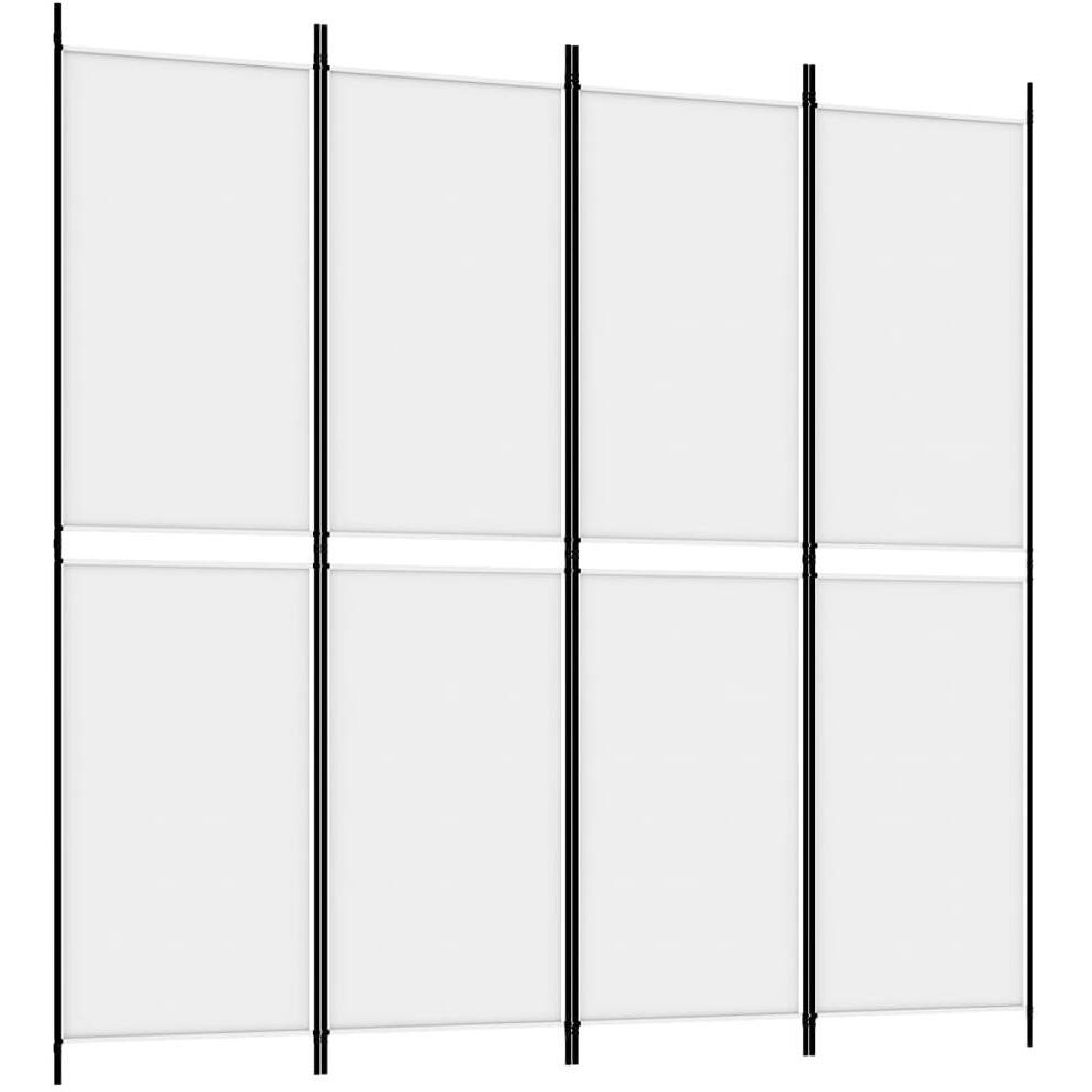 vidaXL 4-Panel Room Divider White 78.7&quotx78.7" Fabric