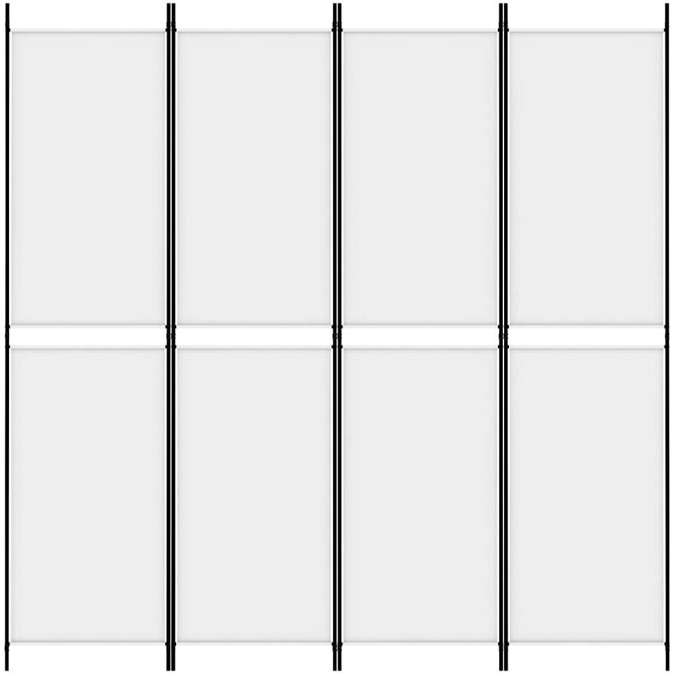 vidaXL 4-Panel Room Divider White 78.7&quotx78.7" Fabric