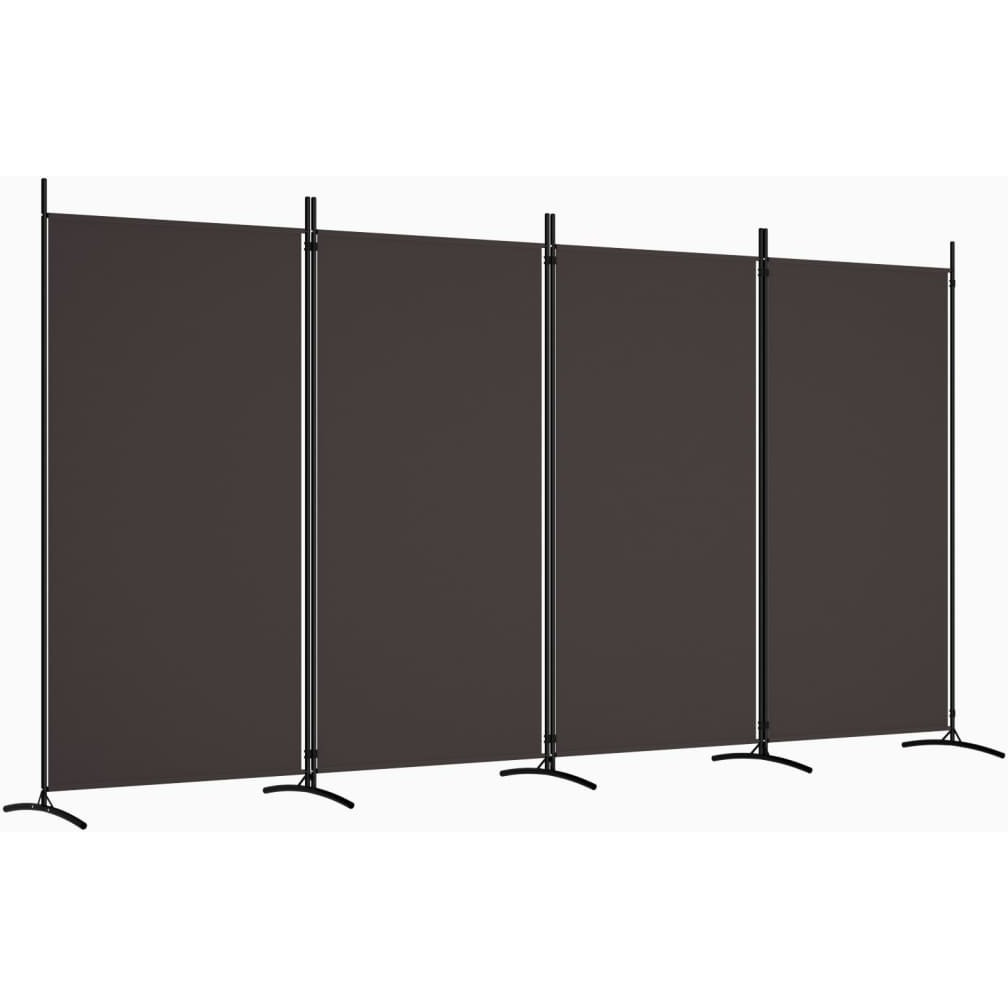 vidaXL 4-Panel Room Divider Brown 136.2&quotx70.9" Fabric