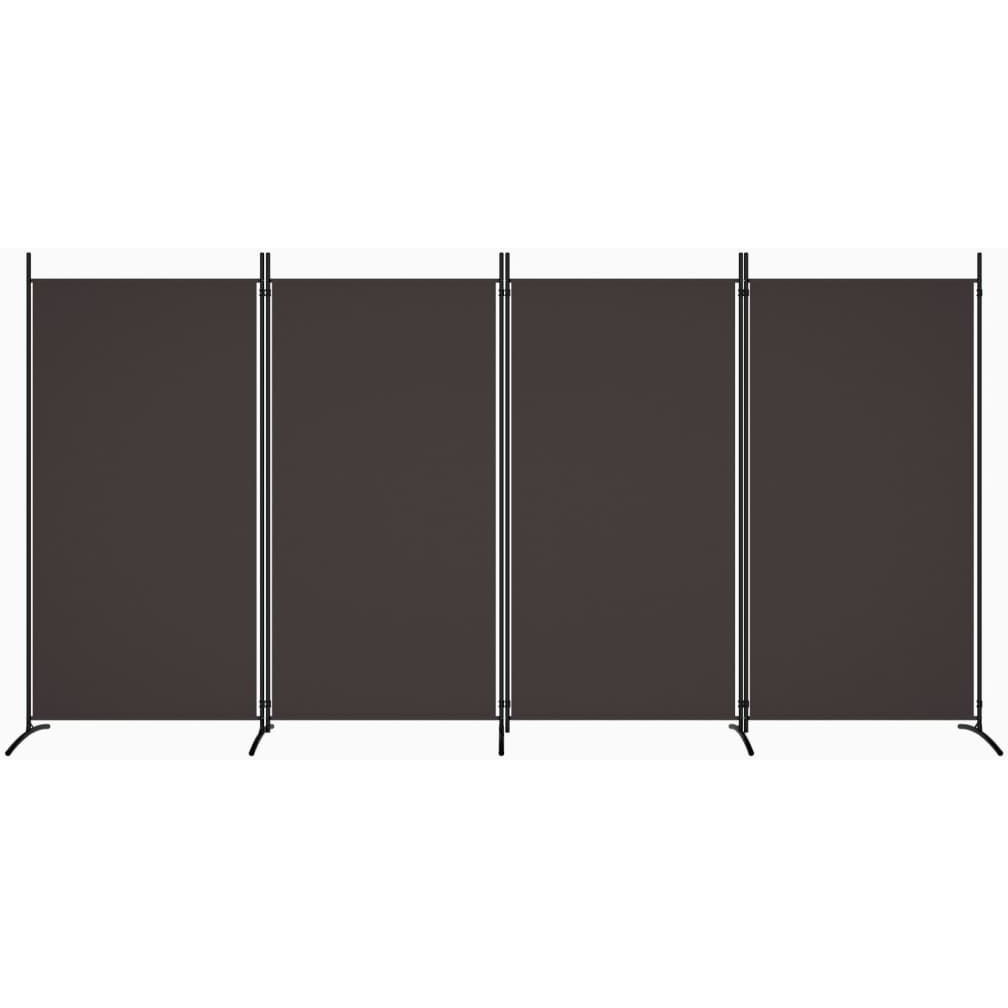 vidaXL 4-Panel Room Divider Brown 136.2&quotx70.9" Fabric