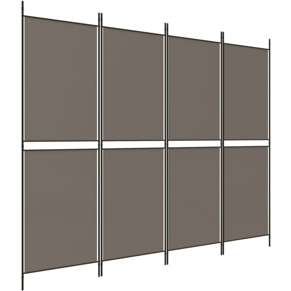 vidaXL 4-Panel Room Divider Anthracite 78.7&quotx78.7" Fabric