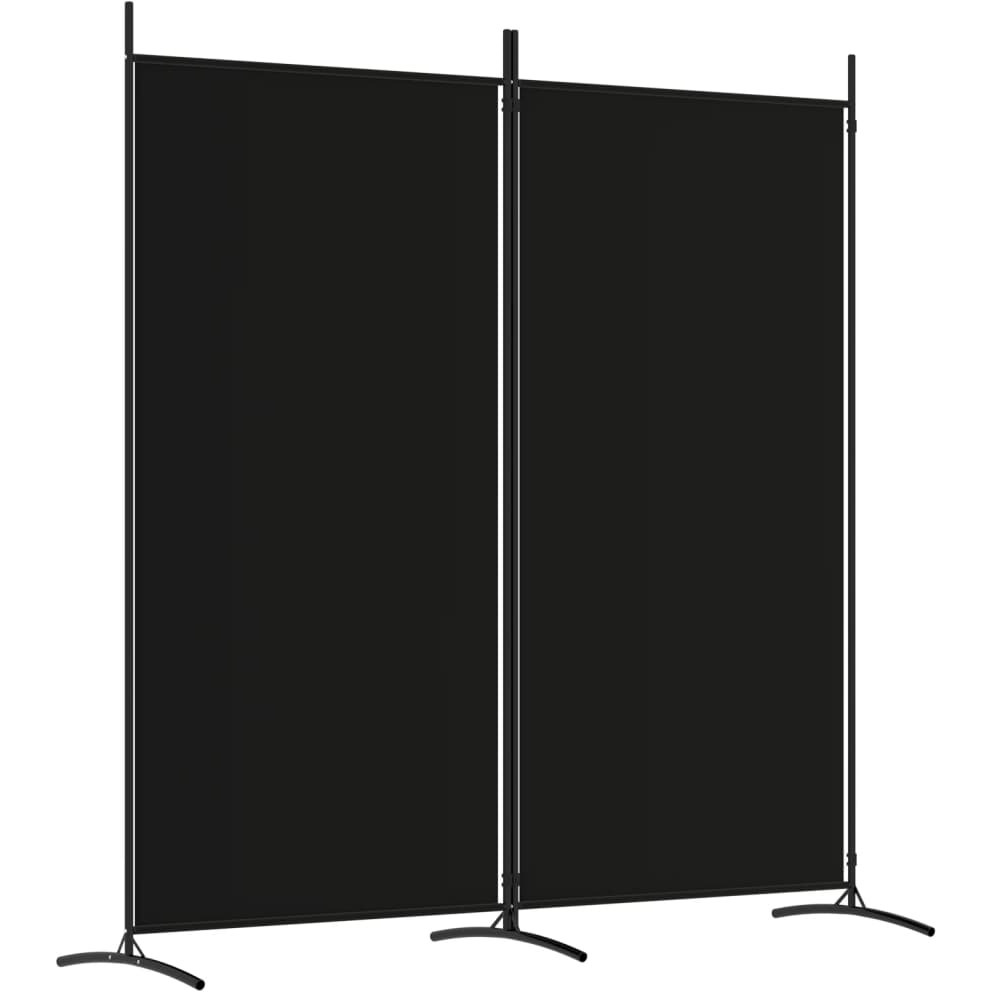 vidaXL 2-Panel Room Divider Black 68.9&quotx70.9" Fabric