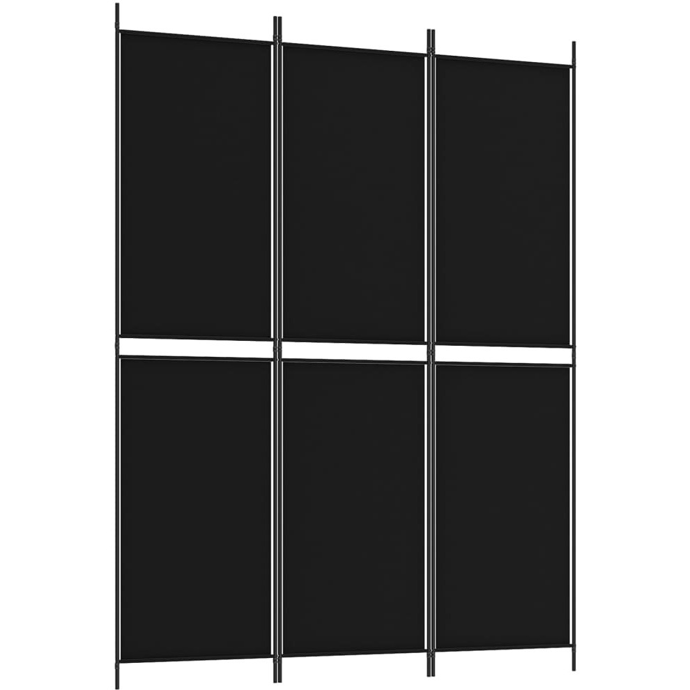 vidaXL 3-Panel Room Divider Black 59.1&quotx78.7" Fabric