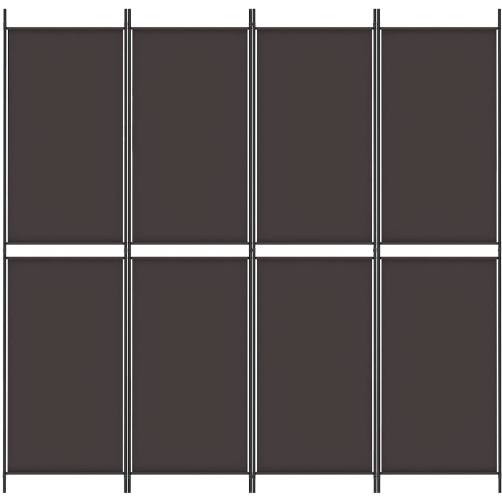vidaXL 4-Panel Room Divider Brown 78.7&quotx78.7" Fabric