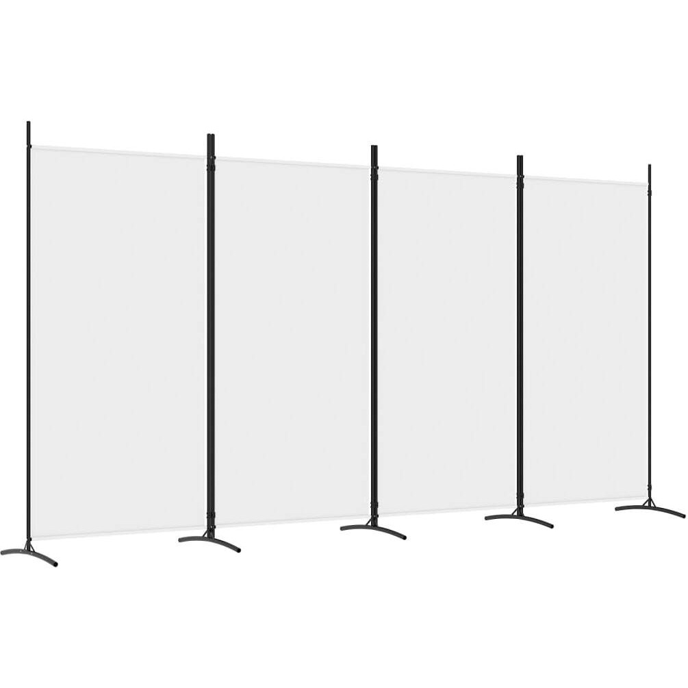 vidaXL 4-Panel Room Divider White 136.2&quotx70.9" Fabric
