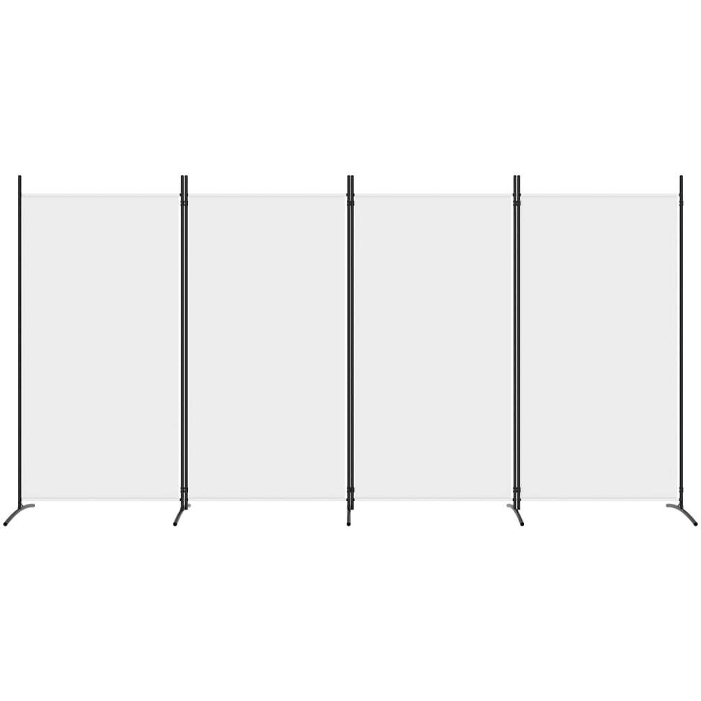 vidaXL 4-Panel Room Divider White 136.2&quotx70.9" Fabric