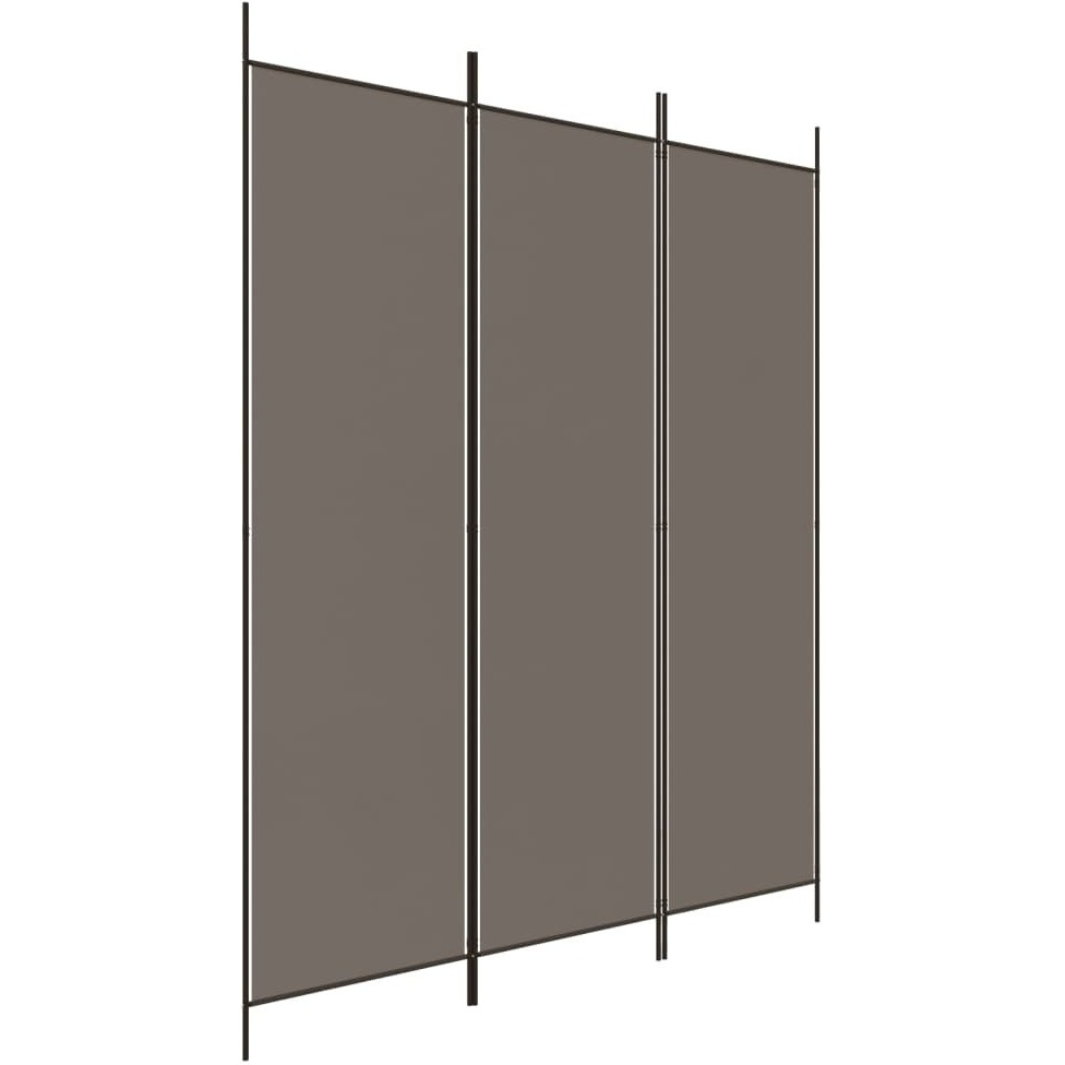 vidaXL 3-Panel Room Divider Anthracite 59.1&quotx86.6" Fabric