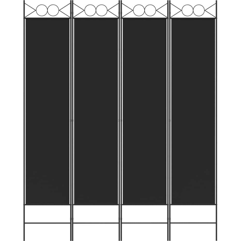 vidaXL 4-Panel Room Divider Black 63&quotx78.7" Fabric