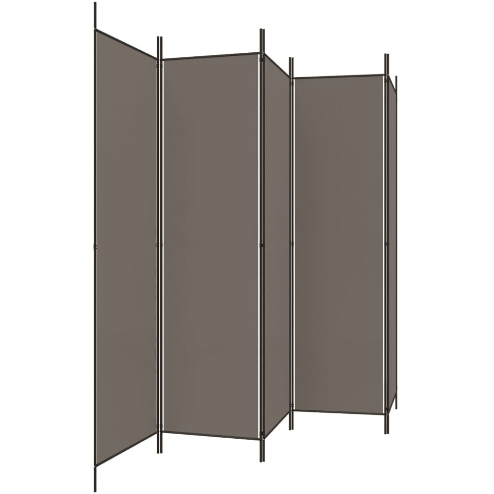 vidaXL 5-Panel Room Divider Anthracite 98.4&quotx78.7" Fabric