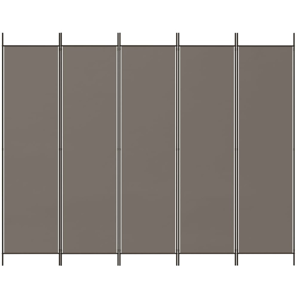 vidaXL 5-Panel Room Divider Anthracite 98.4&quotx78.7" Fabric