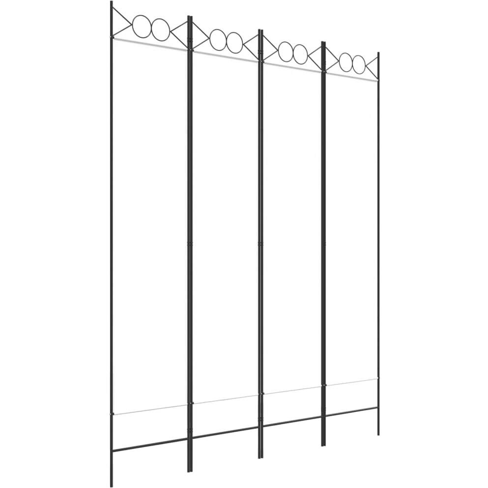 vidaXL 4-Panel Room Divider White 63&quotx78.7" Fabric