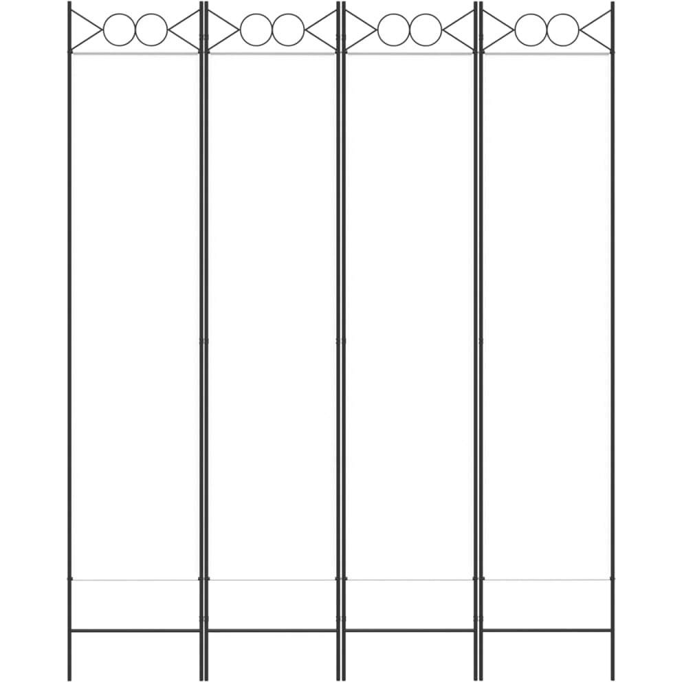 vidaXL 4-Panel Room Divider White 63&quotx78.7" Fabric