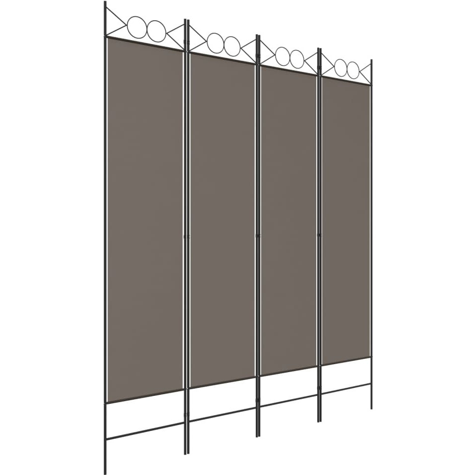 vidaXL 4-Panel Room Divider Anthracite 63&quotx86.6" Fabric