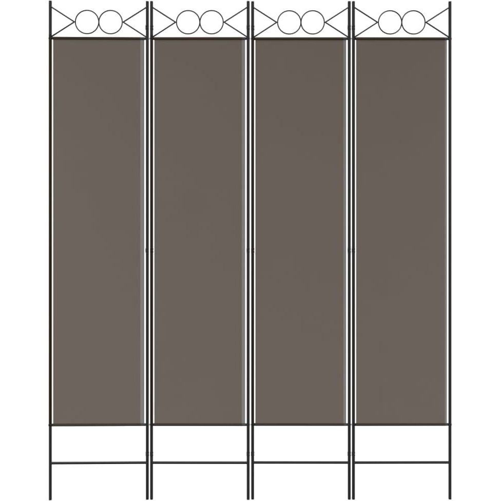vidaXL 4-Panel Room Divider Anthracite 63&quotx86.6" Fabric
