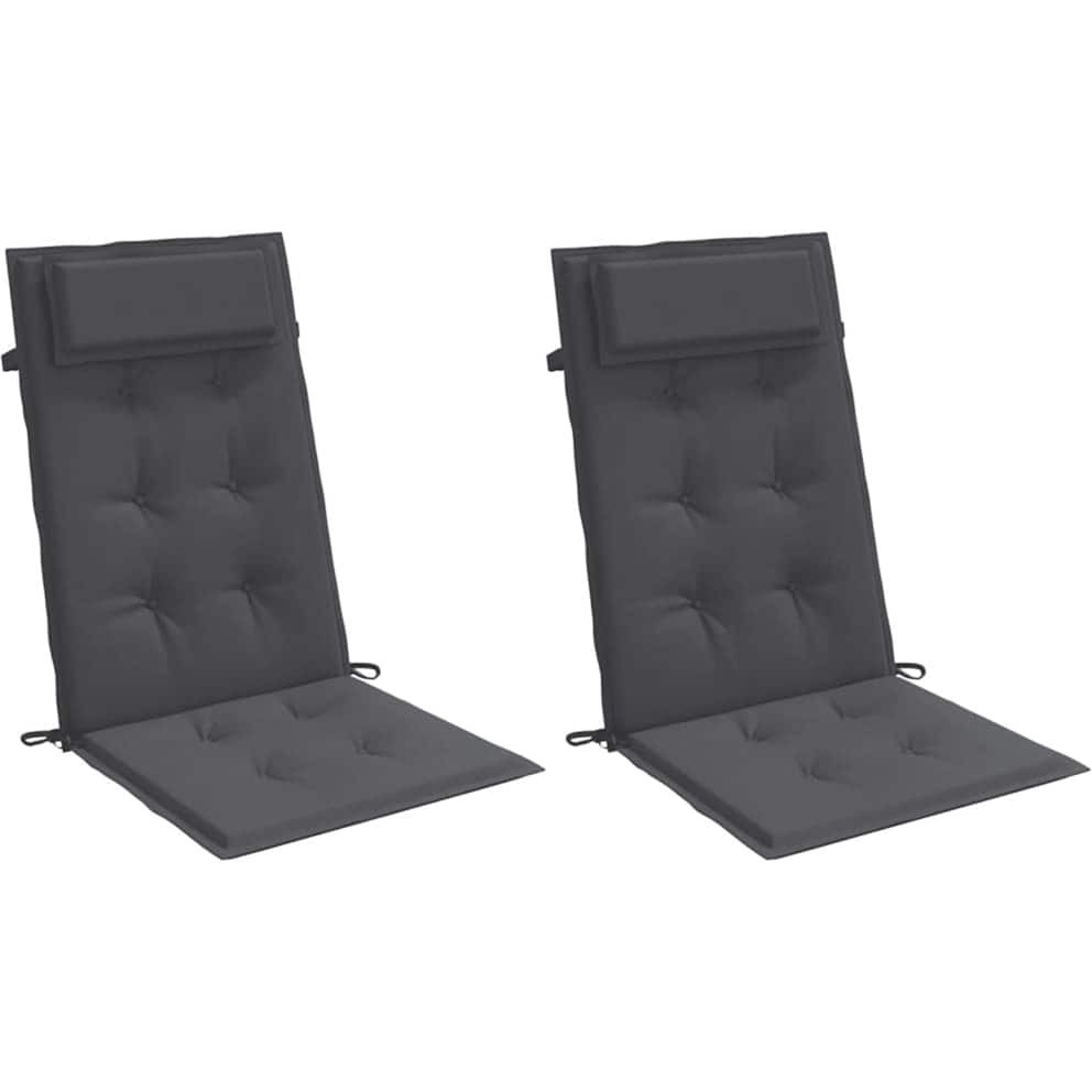 vidaXL Highback Chair Cushions 2 pcs Anthracite Oxford Fabric