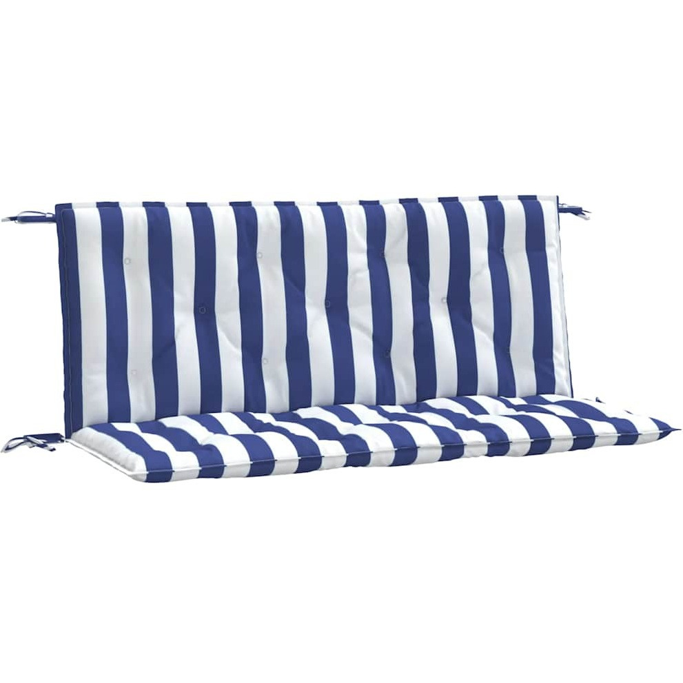 vidaXL Garden Bench Cushions 2pcs Blue&White Stripe 47.2&quotx19.7&quotx2.8" Fabric