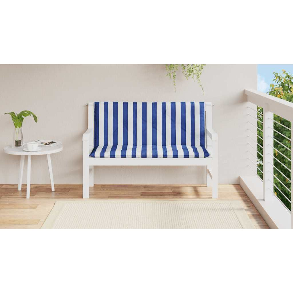 vidaXL Garden Bench Cushions 2pcs Blue&White Stripe 47.2&quotx19.7&quotx2.8" Fabric