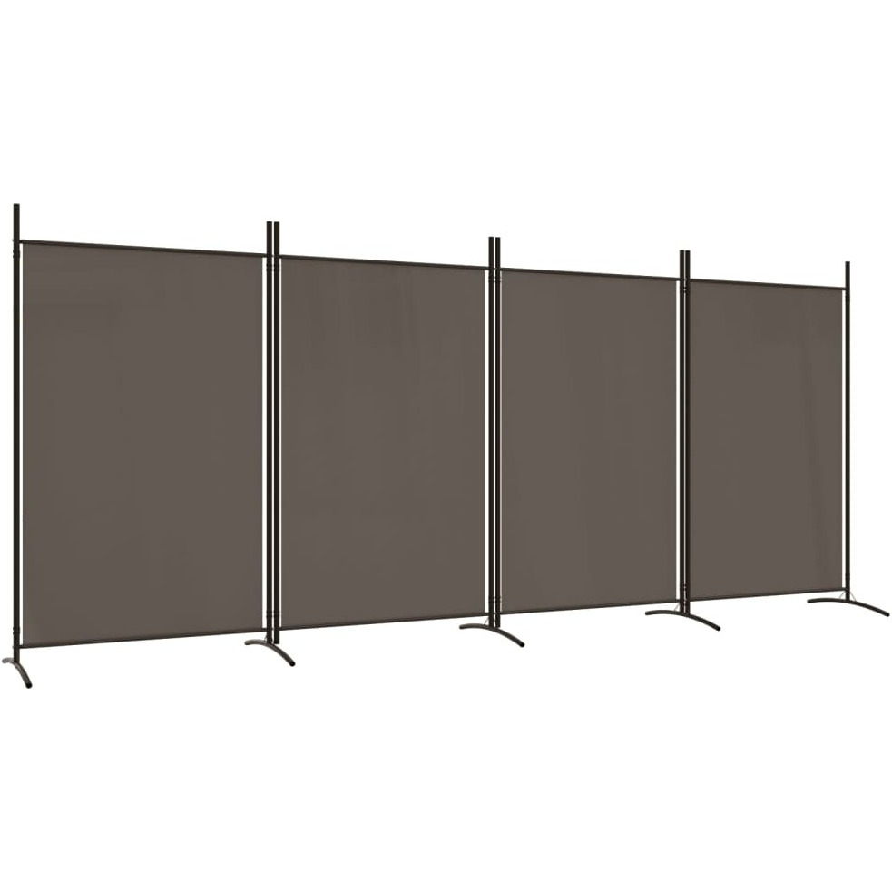 vidaXL 4-Panel Room Divider Anthracite 136.2&quotx70.9" Fabric