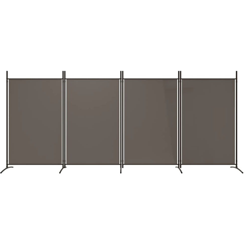 vidaXL 4-Panel Room Divider Anthracite 136.2&quotx70.9" Fabric