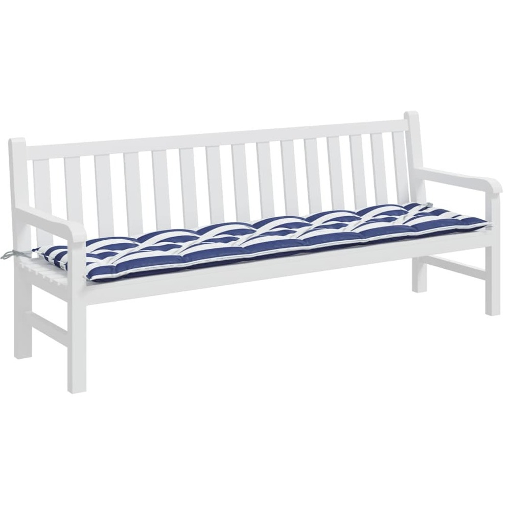 vidaXL Garden Bench Cushion Blue&White Stripe 78.7&quotx19.7&quotx2.8" Fabric