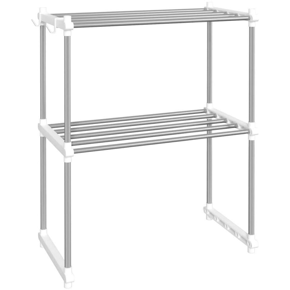 vidaXL Microwave Shelf White 20.1&quotx10.6&quotx24.8" Aluminum