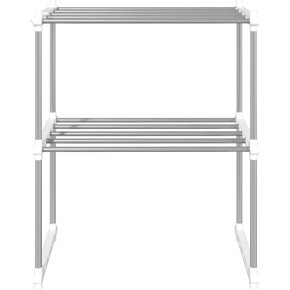 vidaXL Microwave Shelf White 20.1&quotx10.6&quotx24.8" Aluminum