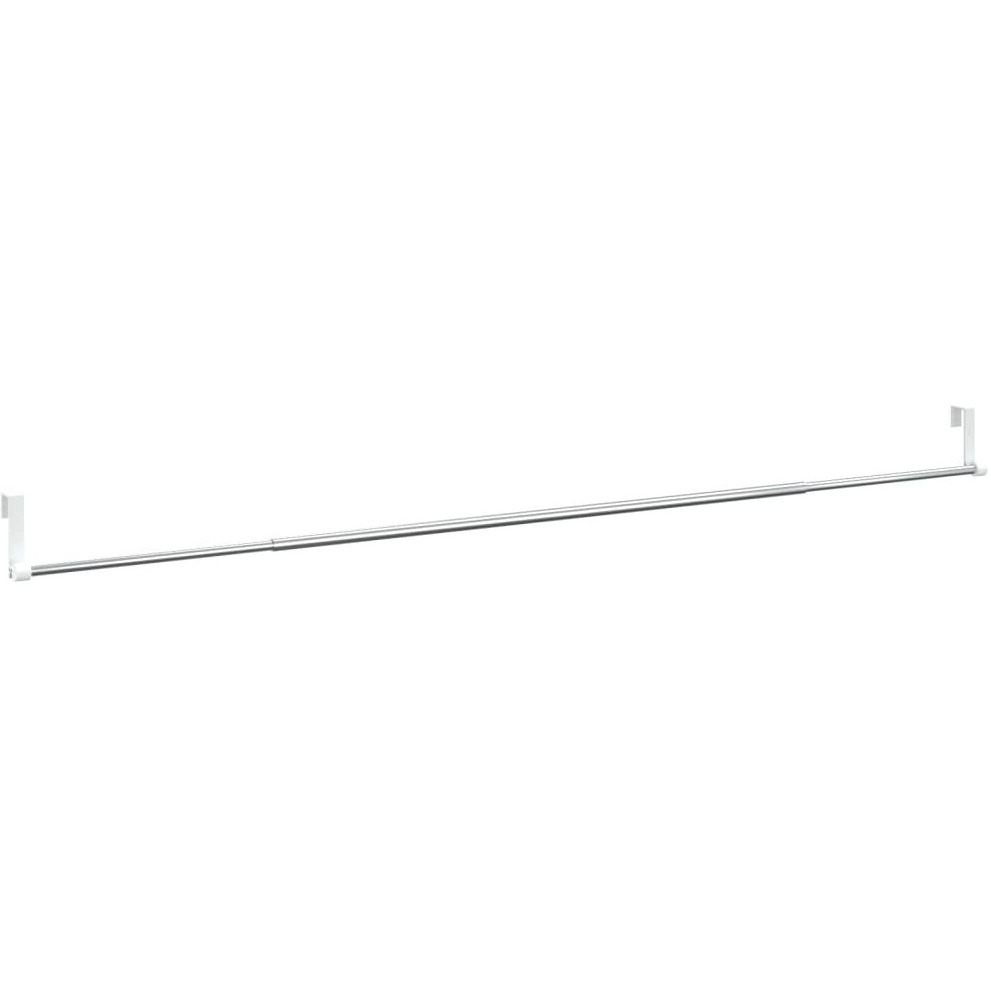 vidaXL Curtain Rails 2 Pcs White and Silver 35.4"-53.1" Aluminum