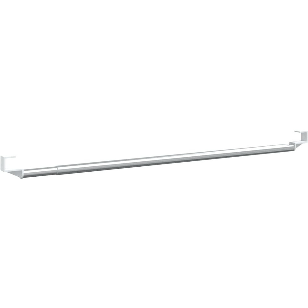 vidaXL Curtain Rails 2 Pcs White and Silver 15.7"-23.6" Aluminum
