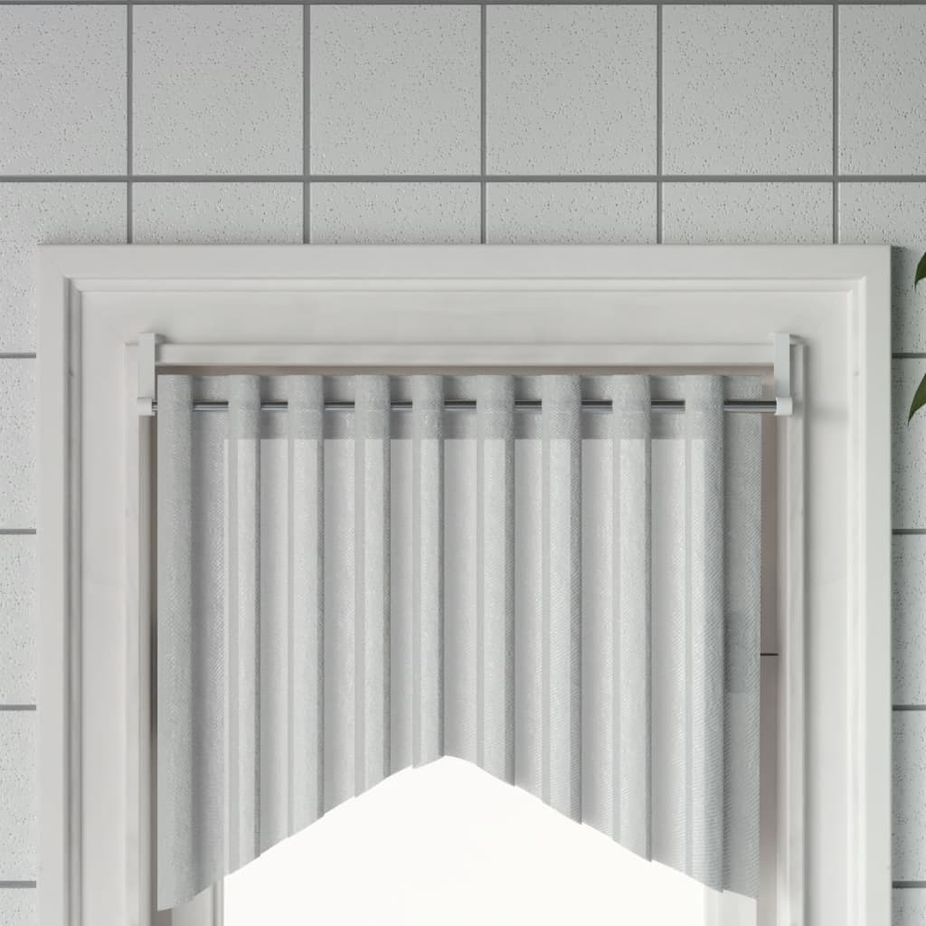 vidaXL Curtain Rails 2 Pcs White and Silver 23.6"-41.3" Aluminum
