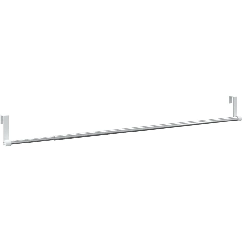 vidaXL Curtain Rails 2 Pcs White and Silver 23.6"-41.3" Aluminum