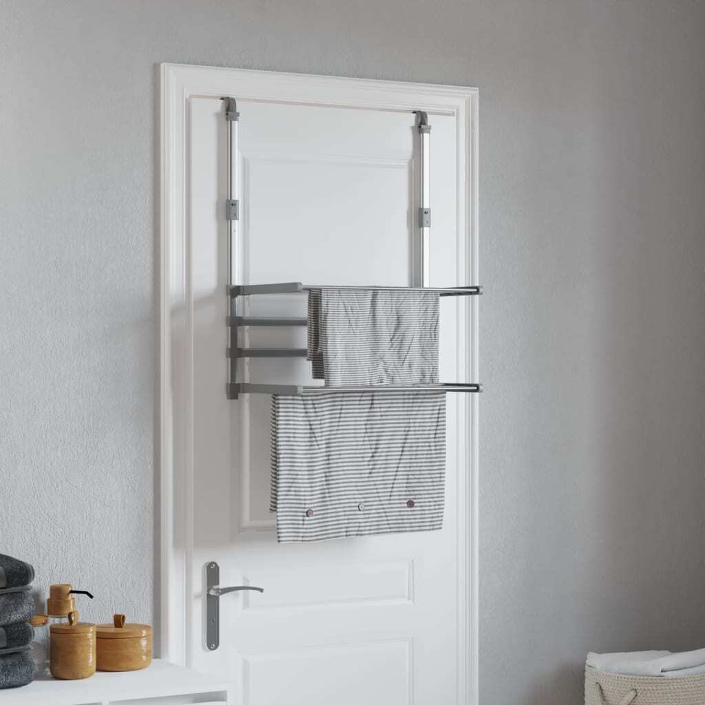 vidaXL Drying Rack for Balcony 21.3&quotx9.8&quotx16.5" Aluminum