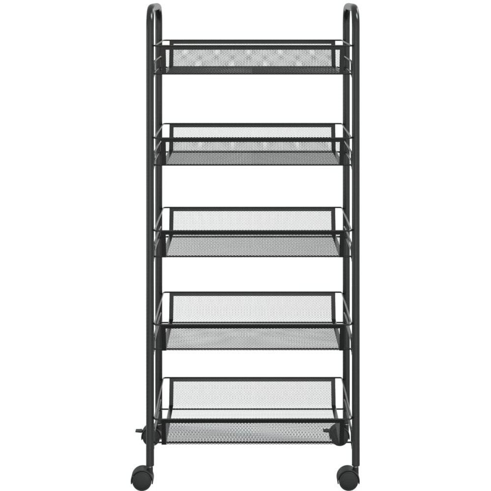 vidaXL 5-Tier Kitchen Trolley Black 18.1&quotx10.2&quotx41.3" Iron