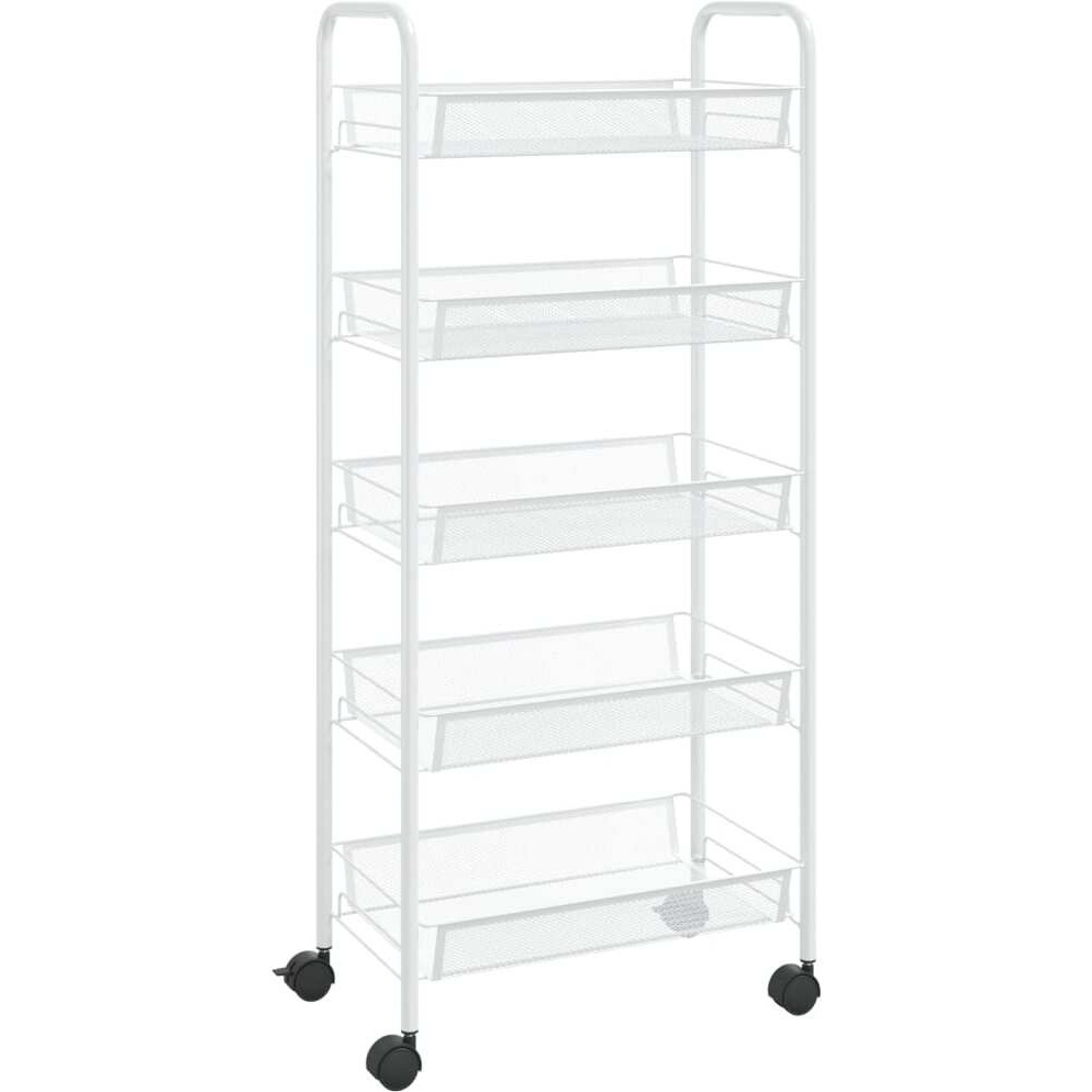vidaXL 5-Tier Kitchen Trolley White 18.1&quotx10.2&quotx41.3" Iron