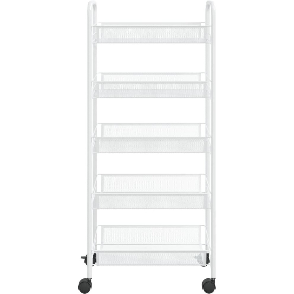 vidaXL 5-Tier Kitchen Trolley White 18.1&quotx10.2&quotx41.3" Iron