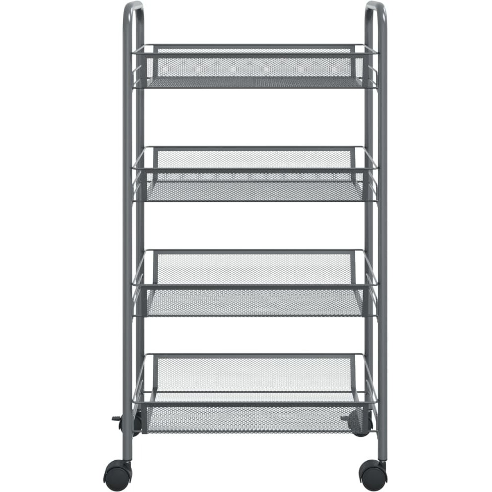 vidaXL 4-Tier Kitchen Trolley Gray 18.1&quotx10.2&quotx33.5" Iron